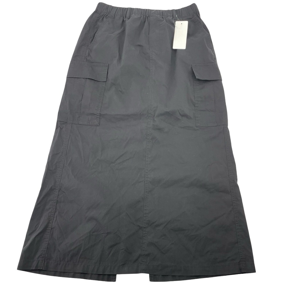 Uniqlo Women's Skirt Cargo Maxi Black Cotton Nylon Small
